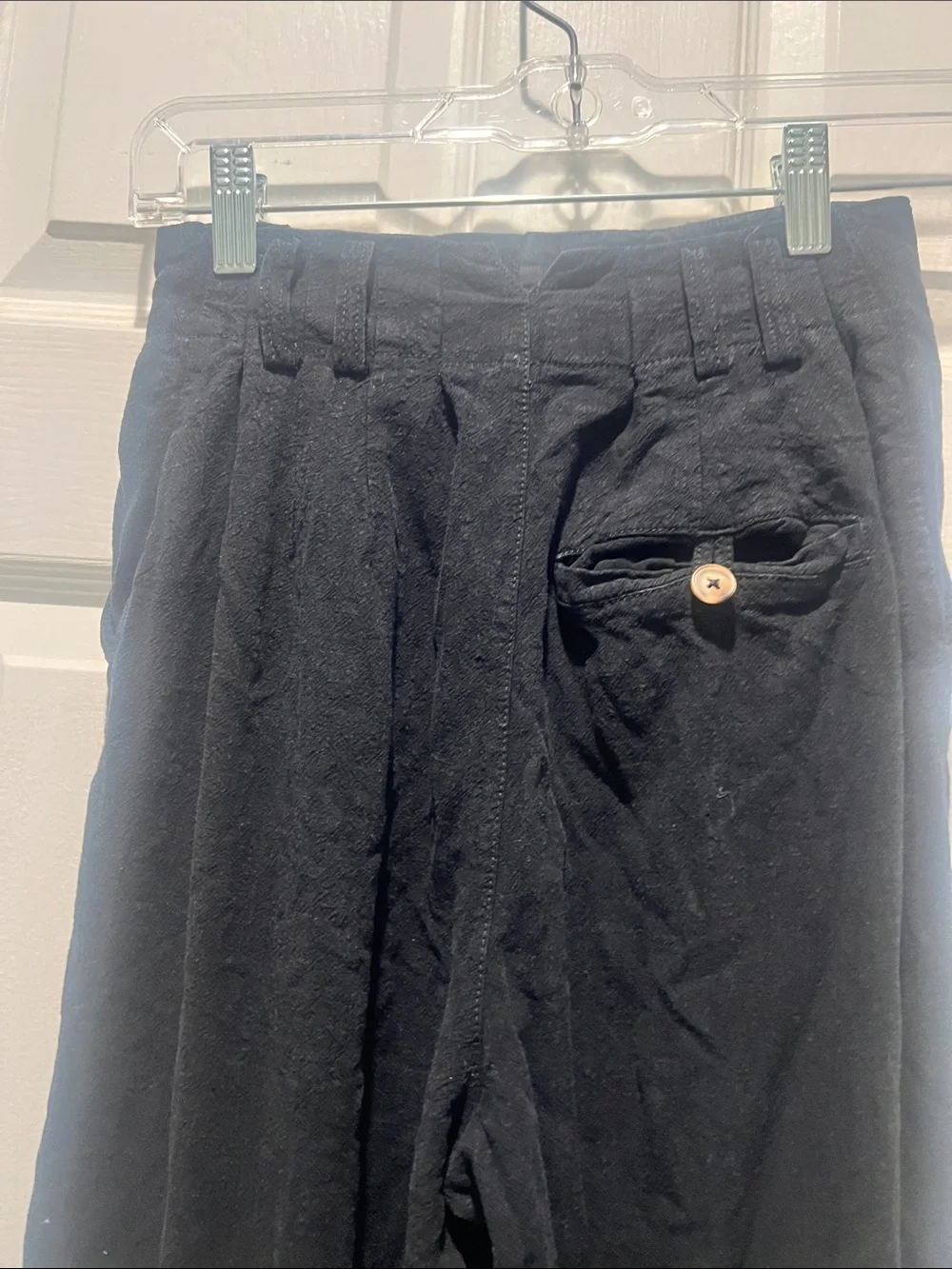 Free People Black Straight-Leg Pants